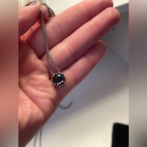 David Yurman Petite Chatelaine® Necklace in Sterling Silver with Black Orchid